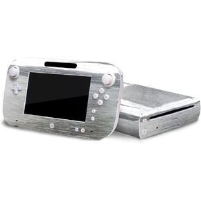 Brushed Silver Metal - Air Release Vinyl Decal Faceplate Mod Skin Kit for Nintendo Wii U Console by System Skins in Kuwait