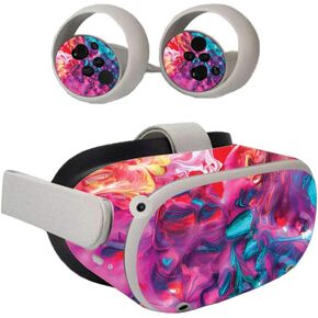 MightySkins Skin Compatible with Oculus Quest 2 - Paint Party | Protective, Durable, and Unique Vinyl Decal wrap Cover | Easy to Apply, Remove, and Change Styles | Made in The USA (OCQU2-Paint Party) in Kuwait