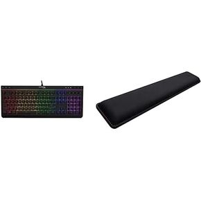HyperX Alloy Core RGB - لوحة مفاتيح ألعاب غشائية، مفاتيح صامتة مريحة وهادئة مع تأثيرات إضاءة LED RGB، مقاومة للانسكاب، مفاتيح وسائط مخصصة، متوافقة مع Windows 10/8.1/8/7 - أسود