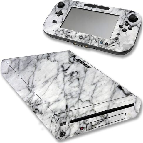 VWAQ Game Skins For Wii U Console and Gamepad - White Marble Print Decals - WGC7 in Kuwait