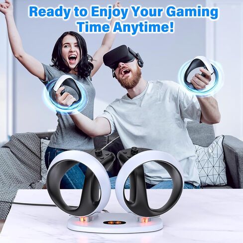 محطة شحن لـ PS VR2، محطة شحن PSVR2 مع مؤشر LED، قاعدة شحن PS VR2 لوحدة تحكم PSVR 2، ملحقات PS VR2 مع واجهة مغناطيسية من النوع C، كابل شحن من النوع C in Kuwait