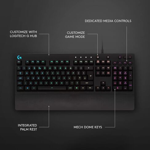 Logitech Prodigy G213 Wired Membrane Gaming Keyboard with RGB Backlighting Black in Kuwait