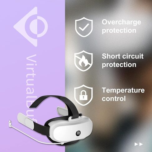 حزمة بطارية VirtualBuff بقدرة 8000 مللي أمبير في الساعة لجهاز Meta Oculus Quest 2 - وقت تشغيل مضاعف وراحة معززة، مع مؤشر LED لمستوى البطارية، وحزام Elite لإعادة التوازن، وملحقات سماعات الواقع الافتراضي in Saudi Arabia