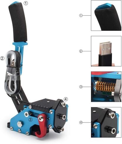 YESHMA 64 Bit USB Handbrake PC Handbrake Compatible With G25/27/29 G920 T500 T300,Professional Gaming Peripherals using for Racing Games(Black without Clamp) in Saudi Arabia