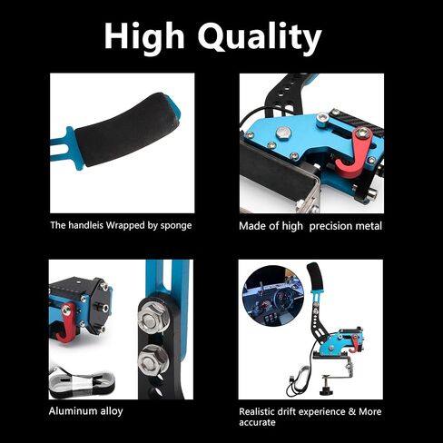 YESHMA 64 Bit USB Handbrake PC Handbrake Compatible With G25/27/29 G920 T500 T300,Professional Gaming Peripherals using for Racing Games(Black without Clamp) in Saudi Arabia