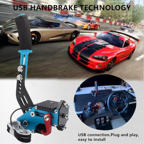 YESHMA 64 Bit USB Handbrake PC Handbrake Compatible With G25/27/29 G920 T500 T300,Professional Gaming Peripherals using for Racing Games(Black without Clamp) in Saudi Arabia