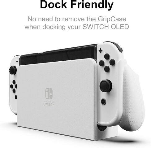 Skull & Co. NeoGrip Bundle: an Ergonomic Grip Hard Shell with Replaceable Grips [to fit All Hands Sizes] for Nintendo Switch OLED and Regular Model [with Carrying Case] - Neon Blue(L)+Neon Red(R) in Saudi Arabia
