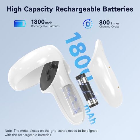 YCCTEAM Charging Dock Compatible for Oculus Quest 2/Meta Quest 2, VR Controller and Headset Magnetic Fast Charger Docking Station, LED Light 2 * 1800mAh Rechargeable Batteries, 2.5H Fast Charging in Kuwait