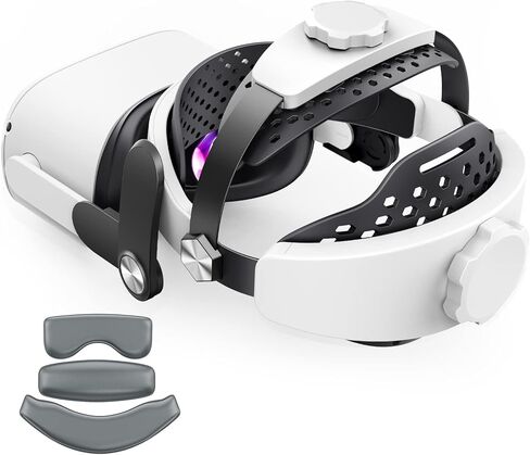 فانكل حزام راس متوافق مع اوكيولوس كويست 2، حزام خفيف الوزن وجيد التهوية لتعزيز الدعم والراحة في اوكيولوس / ميتا كويست 2 (يتضمن حشوتين) in Kuwait