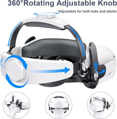 فانكل حزام راس متوافق مع اوكيولوس كويست 2، حزام خفيف الوزن وجيد التهوية لتعزيز الدعم والراحة في اوكيولوس / ميتا كويست 2 (يتضمن حشوتين) in Kuwait