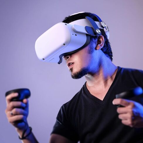 فانكل حزام راس متوافق مع اوكيولوس كويست 2، حزام خفيف الوزن وجيد التهوية لتعزيز الدعم والراحة في اوكيولوس / ميتا كويست 2 (يتضمن حشوتين) in Kuwait