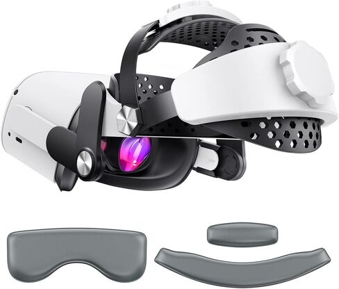 فانكل حزام راس متوافق مع اوكيولوس كويست 2، حزام خفيف الوزن وجيد التهوية لتعزيز الدعم والراحة في اوكيولوس / ميتا كويست 2 (يتضمن حشوتين) in Kuwait