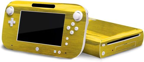 Brushed Gold Metal - Air Release Vinyl Decal Faceplate Mod Skin Kit for Nintendo Wii U Console by System Skins in Saudi Arabia