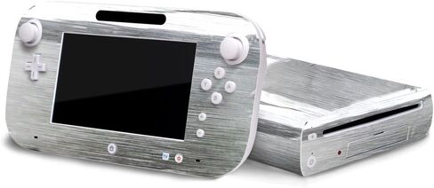 Brushed Silver Metal - Air Release Vinyl Decal Faceplate Mod Skin Kit for Nintendo Wii U Console by System Skins in Kuwait