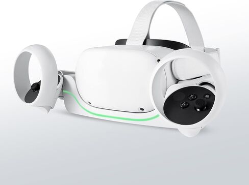 Wasserstein Charging Station Compatible with Meta/Oculus Quest 2 - High Speed, Fast Charging Dock with Display Stand (White) in Saudi Arabia