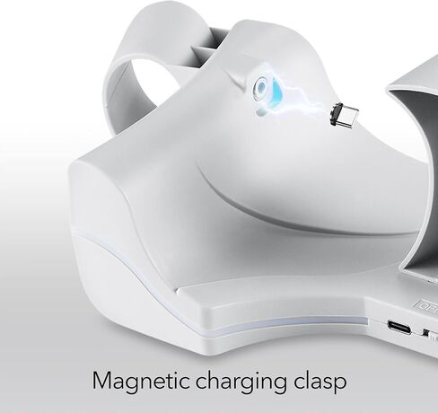 Wasserstein Charging Station Compatible with Meta/Oculus Quest 2 - High Speed, Fast Charging Dock with Display Stand (White) in Saudi Arabia