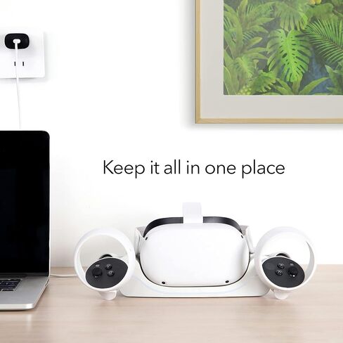 Wasserstein Charging Station Compatible with Meta/Oculus Quest 2 - High Speed, Fast Charging Dock with Display Stand (White) in Saudi Arabia