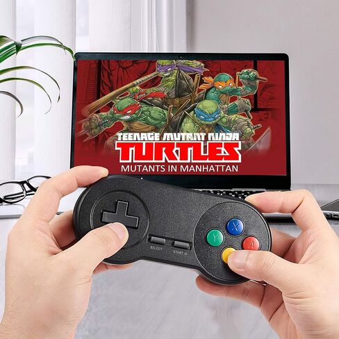 (عبوتان) وحدة تحكم USB SNES لاسلكية 2.4 جيجا هرتز متوافقة مع ألعاب Super Retro، لوحة ألعاب SAFFUN لأجهزة Windows PC Mac Linux Raspberry Pi Emulator [قابلة لإعادة الشحن] [التوصيل والتشغيل] in Kuwait