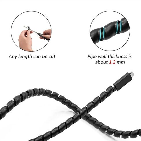 Geekria Cable Protectors Cover Compatible with PlayStation PSVR 2 Cable, PS5, Electric Wires Cover, VR Gaming Accessories, Prevent Pets From Biting The Cable (Black 17ft) in Saudi Arabia