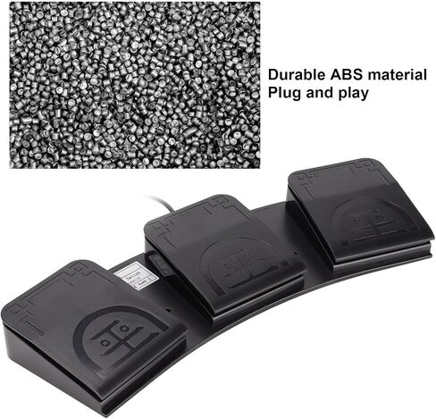 USB Triple Foot Pedal, Multifunction Foot Switch, Supports 3 Key Custom Program, Ergonomic Design Providing Comfort for Feet, PC Foot Pedal for Game Media Instrument in Kuwait