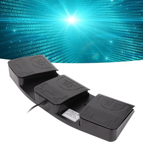 USB Triple Foot Pedal, Multifunction Foot Switch, Supports 3 Key Custom Program, Ergonomic Design Providing Comfort for Feet, PC Foot Pedal for Game Media Instrument in Kuwait