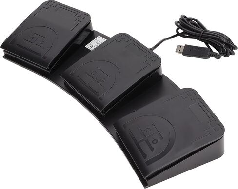 USB Triple Foot Pedal, Multifunction Foot Switch, Supports 3 Key Custom Program, Ergonomic Design Providing Comfort for Feet, PC Foot Pedal for Game Media Instrument in Kuwait
