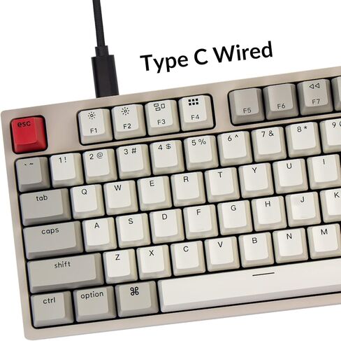 Keychron C1 Hot-swappable Wired Mechanical Keyboard for Mac Layout, Keychron Mechanical Red Switch/USB Type-C Cable/Double-Shot ABS Keycaps Tenkeyless 87 Keys Computer Keyboard for Windows PC in Saudi Arabia