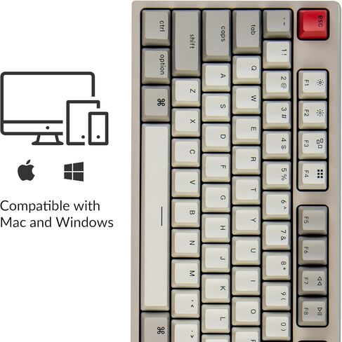 Keychron C1 Hot-swappable Wired Mechanical Keyboard for Mac Layout, Keychron Mechanical Red Switch/USB Type-C Cable/Double-Shot ABS Keycaps Tenkeyless 87 Keys Computer Keyboard for Windows PC in Saudi Arabia