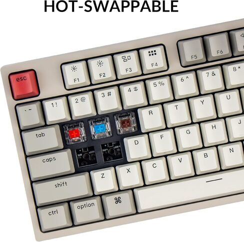 Keychron C1 Hot-swappable Wired Mechanical Keyboard for Mac Layout, Keychron Mechanical Red Switch/USB Type-C Cable/Double-Shot ABS Keycaps Tenkeyless 87 Keys Computer Keyboard for Windows PC in Saudi Arabia