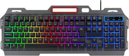 كيبورد العاب باضاءة خلفية LED RGB بسلك USB للكمبيوتر واللاب توب in Kuwait