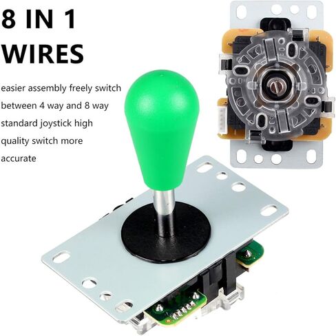 Avsiri 2 Player LED Arcade DIY Parts 2X USB Encoder + 2X Ellipse Oval Style Joystick + 20x LED أزرار ممر للكمبيوتر الشخصي MAME Raspberry Pi Windows TY-G/B-BUT TY-KIT2R/B in Kuwait