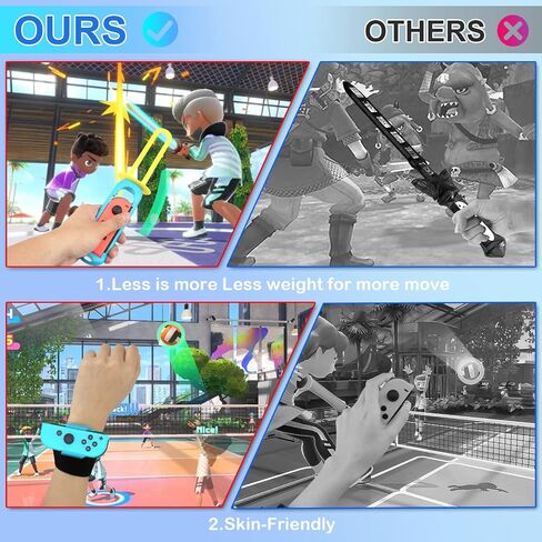 Switch Sports Accessories Bundle-16 in 1 Switch Accessories Kit for Nintendo Switch Sports Games, Golf Clubs/Wrist Dance Bands & Leg Strap/Sword Grips/Tennis Rackets/Bowling Grips/Charger Set in Saudi Arabia
