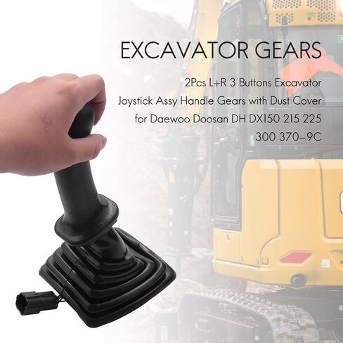 Trjgtas 2Pcs L+R 3 Buttons Excavator Joystick Assy Handle with Dust Cover for Doosan DX150 215 225 300 370-9C in Saudi Arabia