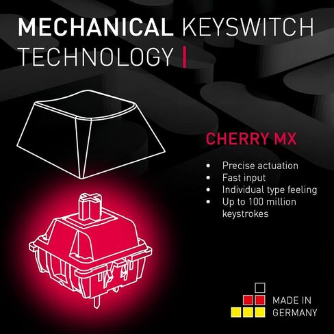 Cherry MX 2.0S Wired Gaming Keyboard with RGB Lighting Different MX Switching Characteristics: MX Black, MX Blue, MX Brown, MX RED and MX Silent RED (Black - MX Black Switch) in Saudi Arabia