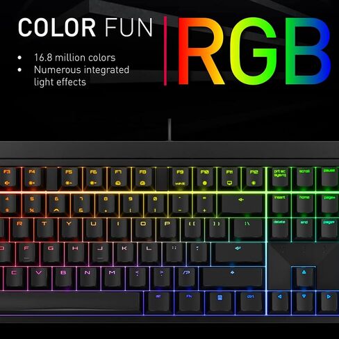Cherry MX 2.0S Wired Gaming Keyboard with RGB Lighting Different MX Switching Characteristics: MX Black, MX Blue, MX Brown, MX RED and MX Silent RED (Black - MX Black Switch) in Saudi Arabia