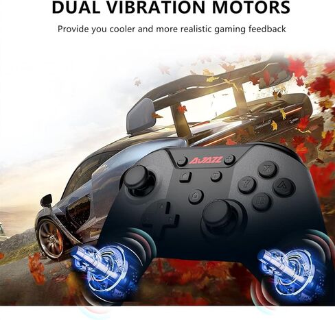 Switch Controller, AG180 Bluetooth 5.0 Pro Controller Gamepad Compatible with Switch/Switch Lite, Double Vibration and Wake up Function, Grey in Kuwait