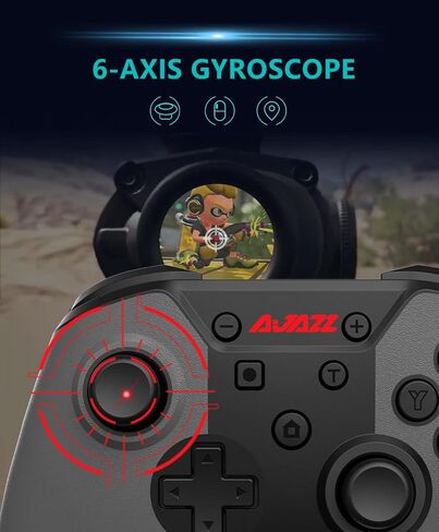 Switch Controller, AG180 Bluetooth 5.0 Pro Controller Gamepad Compatible with Switch/Switch Lite, Double Vibration and Wake up Function, Grey in Kuwait