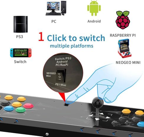 Fight Sticks PC,Arcade PC Joysticks Fight Stick Street Fighter Video Game Controller Fighting Joystick for PC, Nintendo Switch, NEOGEO Mini, NeoGeo Pro, PS3,Raspberry Pi, PS Classic, Android in Kuwait