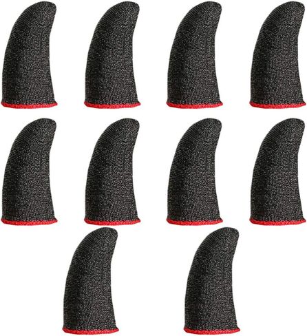 قفازات UKCOCO الواقية لوحدة التحكم في الألعاب، مجموعات أكمام من الألياف المضادة للعرق وغير المخصصة للألعاب، أغطية أغطية أصابع الألعاب لألعاب الهاتف المحمول (10 قطع) قفازات واقية على الموضة in Kuwait