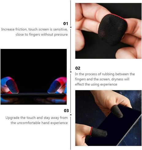 قفازات UKCOCO الواقية لوحدة التحكم في الألعاب، مجموعات أكمام من الألياف المضادة للعرق وغير المخصصة للألعاب، أغطية أغطية أصابع الألعاب لألعاب الهاتف المحمول (10 قطع) قفازات واقية على الموضة in Kuwait