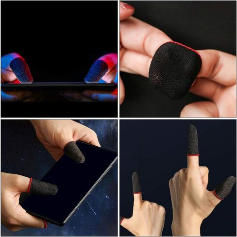 قفازات UKCOCO الواقية لوحدة التحكم في الألعاب، مجموعات أكمام من الألياف المضادة للعرق وغير المخصصة للألعاب، أغطية أغطية أصابع الألعاب لألعاب الهاتف المحمول (10 قطع) قفازات واقية على الموضة in Kuwait