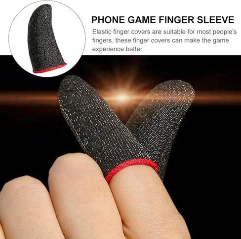 قفازات UKCOCO الواقية لوحدة التحكم في الألعاب، مجموعات أكمام من الألياف المضادة للعرق وغير المخصصة للألعاب، أغطية أغطية أصابع الألعاب لألعاب الهاتف المحمول (10 قطع) قفازات واقية على الموضة in Kuwait