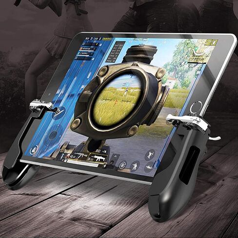 Mobile Game Controller Compatible With iPad, 2 in 1 Tablet Gamepad Sensitive Shoot Aim Fire Triggers with 2 Joysticks for PUBG/Rules of Survival/Knives Out Fits Smartphone and Tablet in Kuwait