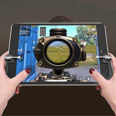 Mobile Game Controller Compatible With iPad, 2 in 1 Tablet Gamepad Sensitive Shoot Aim Fire Triggers with 2 Joysticks for PUBG/Rules of Survival/Knives Out Fits Smartphone and Tablet in Kuwait