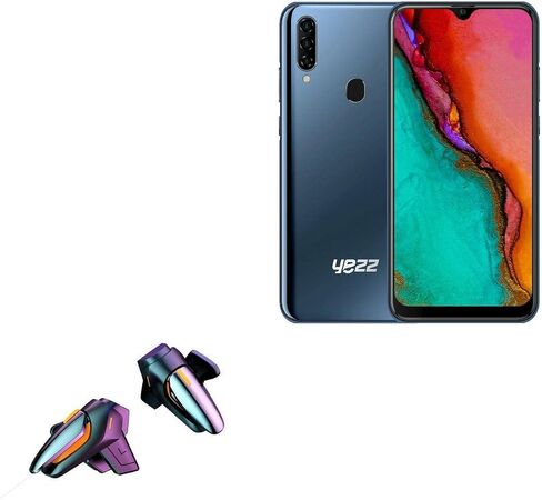 BoxWave Gaming Gear Compatible with Yezz Art 1 Pro (Gaming Gear by BoxWave) - Touchscreen QuickTrigger, Trigger Buttons Quick Gaming Mobile FPS for Yezz Art 1 Pro - Jet Black in Saudi Arabia