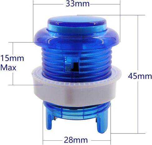 SJ@JX Arcade 2 Player Game Controller Stick DIY Kit LED Buttons with Logo MX Microswitch 8 Way Joystick USB Encoder Cable for PC MAME Raspberry Pi Red Blue in Saudi Arabia