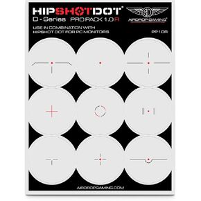 HipShotDot D-Series Pro Pack - Reusable Transparent Aim Sight Assist TV Decals - Gaming Television or Monitor Decal for FPS Video Games Compatible with PC, Xbox & PlayStation (1.0 Green)