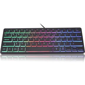 لوحة مفاتيح سلكية للألعاب من Sanpyl، 64 مفتاحًا ثنائي الوضع ملون RGB 3 بإضاءة خلفية عالمية لسطح المكتب ولوحة مفاتيح الكمبيوتر المحمول، لألعاب الكمبيوتر الشخصي التي تعمل بنظام Windows in Kuwait