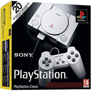 Sony Playstation Classic Console with 20 Playstation Games Pre-Installed Holiday Bundle, Includes Final Fantasy VII, Grand Theft Auto, Resident Evil Director's Cut and More in Saudi Arabia