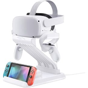 NIUVR 3 in1 Enhanced Charging Dock VR Accessories Station Compatible with Quest 2 Quest 1 Rift S Vive Cosmos Valve Index etc. Supports Mobile Watch Earplugs Wireless Product Recharge in Kuwait